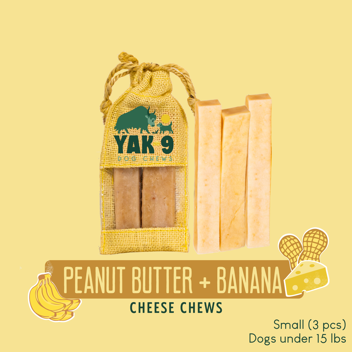 Peanut Butter Banana Chews for Dogs
