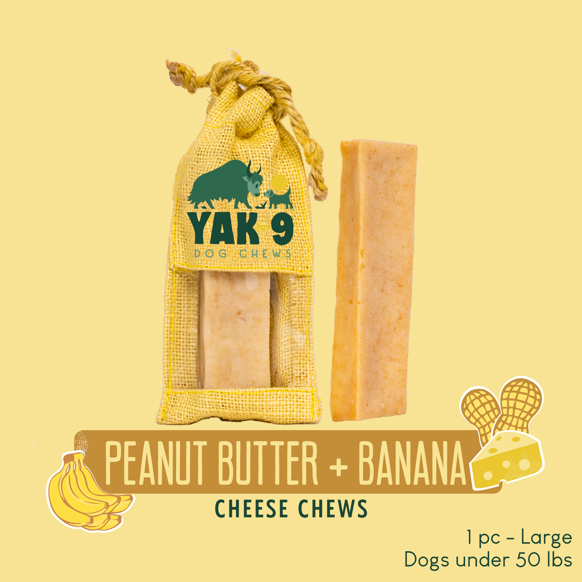 Peanut Butter Banana Chews for Dogs